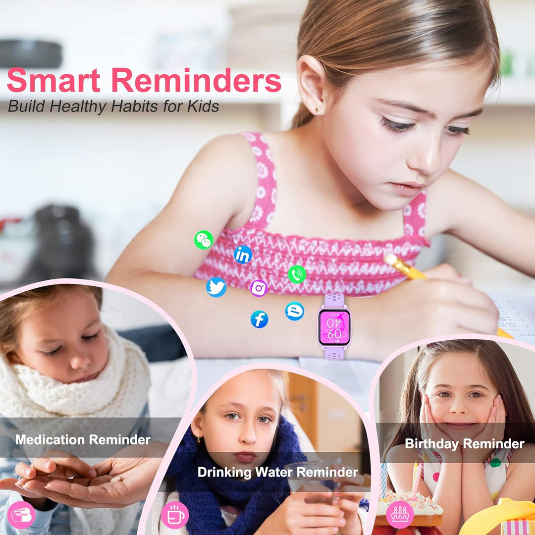 Kids Smart Fitness Watch für Jungen Mädchen, Health Sports Fitness Tracker mit Herzfrequenz-Schlafmo