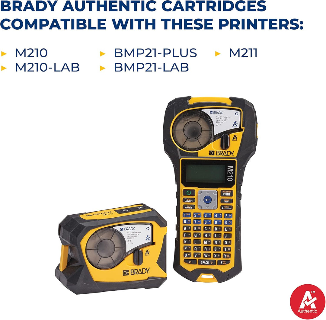 Brady Vinyl-Etiketten für Etikettendrucker M211 & M210 - Vinyl-Klebe-Druckeretiketten - Industrieeti