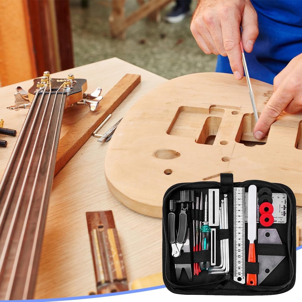 Gitarre Reparatur Kit, Gitarren Pflegeset Reinigungs Konfiguration Reinigung Wartung Werkzeuge Set W