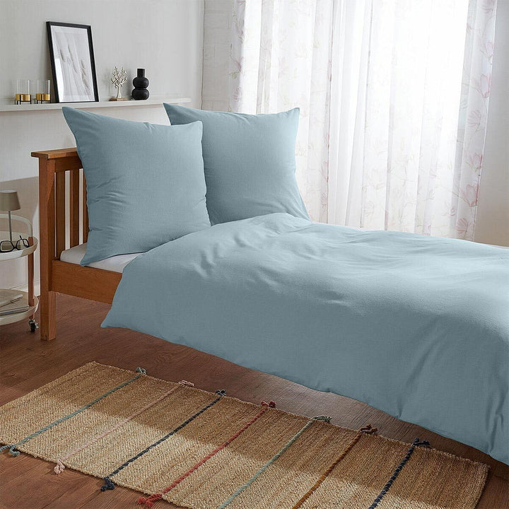 Uni Biber Bettwäsche Bordeaux, 1 Bettbezug 135 x 200 cm + 1 Kissenbezug 80 x 80 cm, Bordeaux 1 Bettb