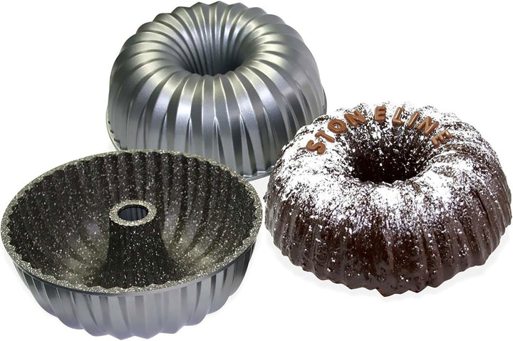 STONELINE® Gugelhupf Backform, 24,5 cm, Aluguss, Antihaftbeschichtung mit echten Steinpartikeln, Kuc