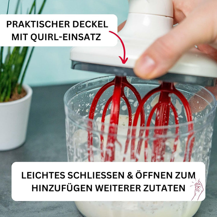 Westmark Handrührgerät, Ohne Strom, Füllvolumen: 1 l, Kunststoff, Rührblitz, Transparent/Weiss/Rot,