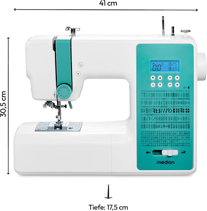MEDION Digitale Nähmaschine SD36 (36 Watt, einstellbare Stichlänge und Stichbreite, 270 Stichmuster,