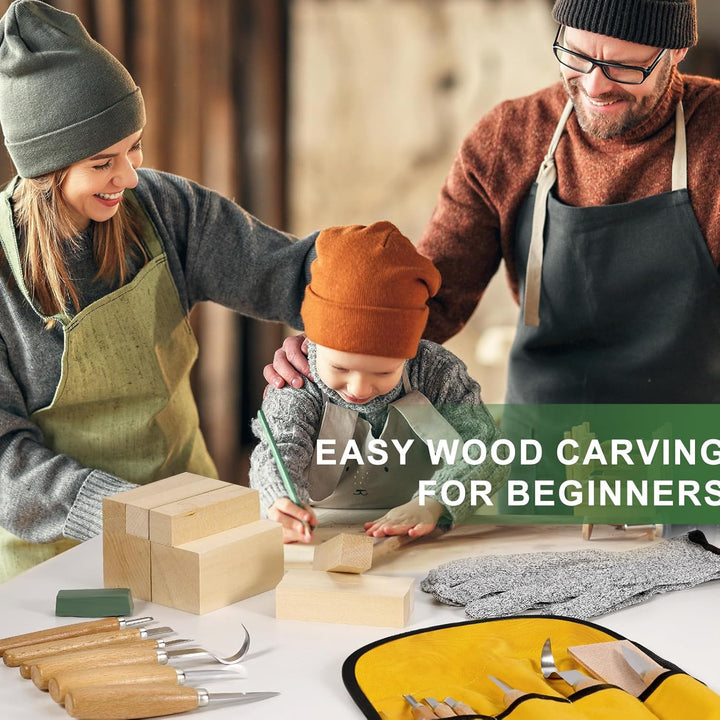 Holzschnitzwerkzeuge Set, 10 in 1 Schnitzset für Erwachsene, Kinder, Anfänger, Holz Schnitzen Set mi