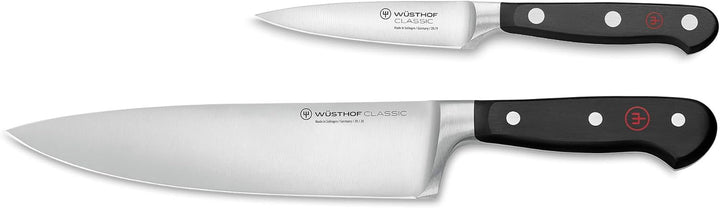 WÜSTHOF Classic Messersatz mit 2 Messern, Schwarz,silber Koch- und Gemüsemesser, Koch- und Gemüsemes