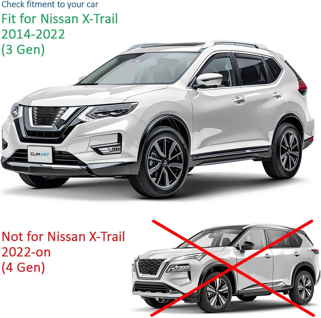 CLIM ART Windabweiser für Nissan X-Trail 2014-2020 Autofenster Regenschutz, Regenabweiser, Integrier