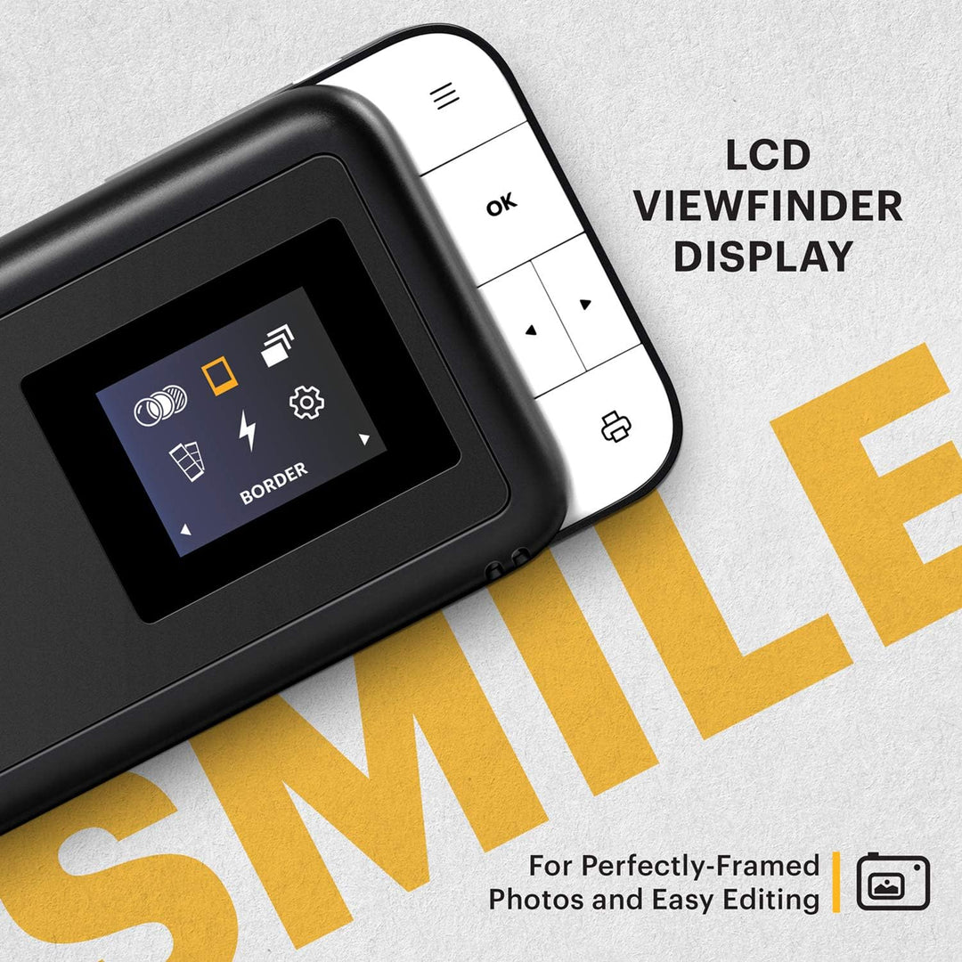 KODAK Smile Digital Sofortbildkamera mit 2x3 ZINK Drucker - HD-Qualität - 10MP, LCD Display, Micro S