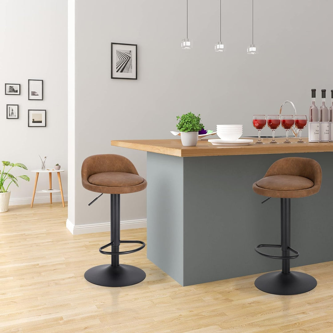 EUGAD Barhocker 2er Set 360° Drehstuhl Barstuhl mit Rückenlehne Fussstütze 120kg belastbar höhenvers