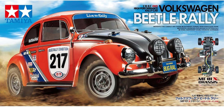 TAMIYA 58650-1:10 RC VW Beetle Rally MF-01X, ferngesteuertes Auto/Fahrzeug, Modellbau, Bausatz, Hobb
