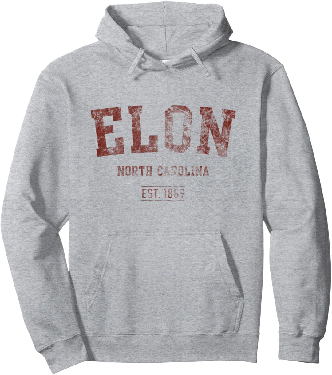 Elon North Carolina Text-Sportstil Pullover Hoodie