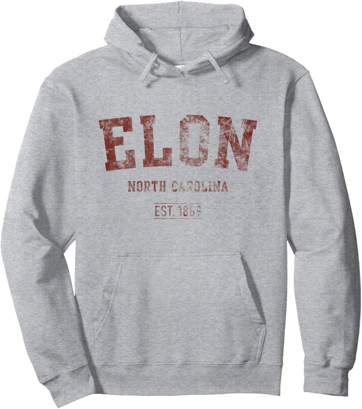 Elon North Carolina Text-Sportstil Pullover Hoodie