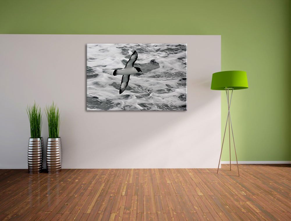 prächtige Möwe fliegt über Wasser Leinwand, XXL riesige Bilder fertig gerahmt mit Keilrahmen, Kunstd