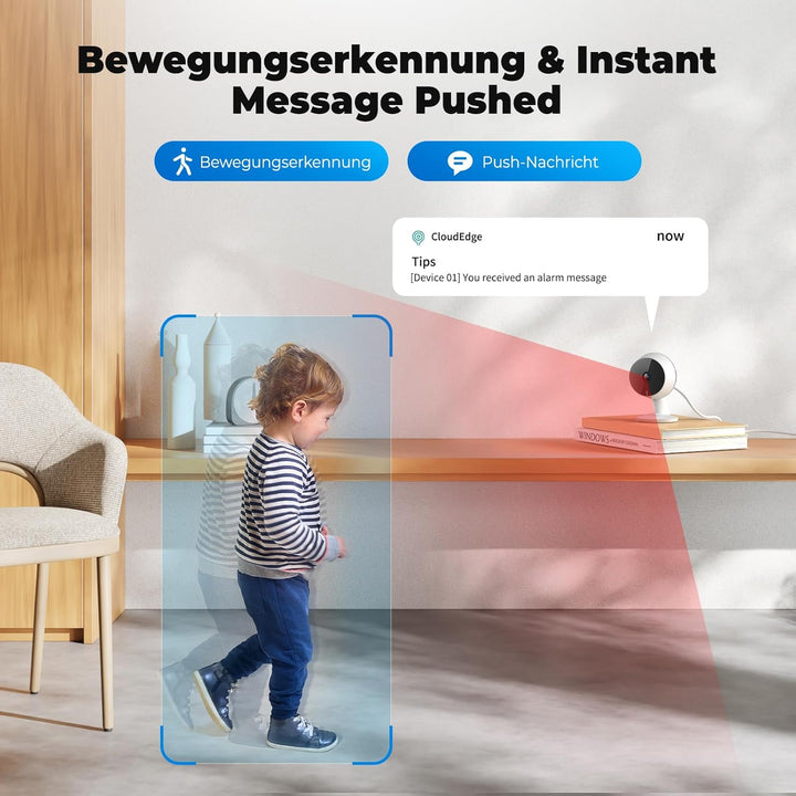 Codnida 2Pcs Überwachungskamera Innen WLAN IP Kamera Überwachung Kamera für Baby/Haustier Mit Bewegu