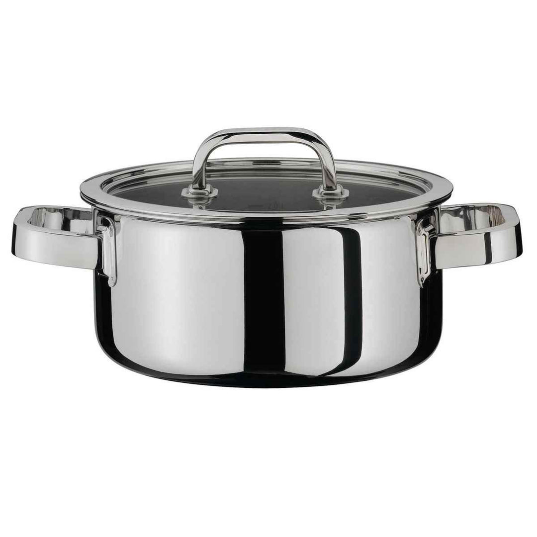 Spring 0615500616 Finesse Bratentopf mit Deckel, Edelstahl, silber, 11 x 25,2 x 27,6 cm