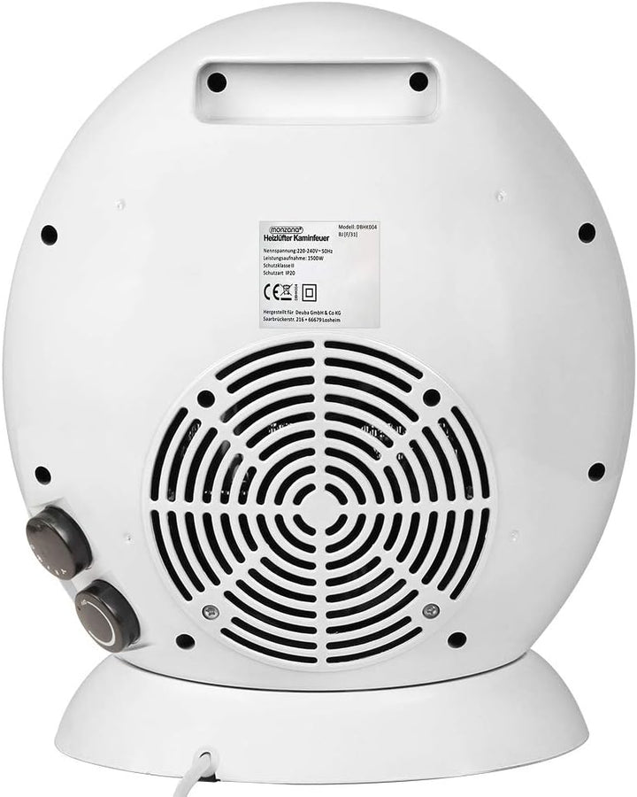Deuba Heizlüfter Kamin Optik Elektrokamin LED Flammen Effekt 2 Heizstufen weiss Überhitzungsschutz E