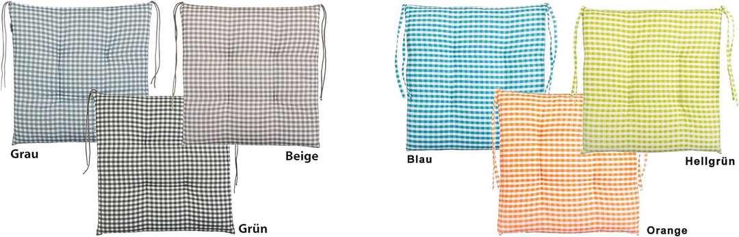 brandsseller Sitzkissen Stuhlkissen kariert Kissen Sitzpolster Garten Auflage - 4er Vorteilspaket -