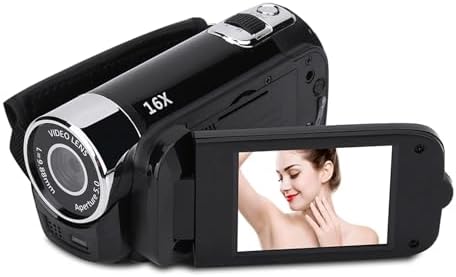 Goshyda Digitaler Camcorder, tragbar 2,7 Zoll 270 ° Drehung 16-fache Digitalzoom-Video-DV-Kamera für
