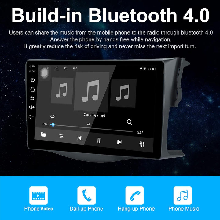 EZoneTronics 2DIN Android 10.1 Autoradio Stereo 9 Zoll für Toyota RAV 4 2007-2012 Kapazitive Touchsc