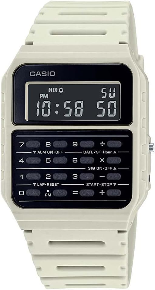 Casio Collection Retro Herren Digitaluhr mit Kunststoffband CA-53WF Weiss, Weiss