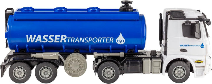 Carson 500907665 1:26 MB Arocs Wassertransporter 100% RTR - Ferngesteuertes Fahrzeug, Lastwagen mit
