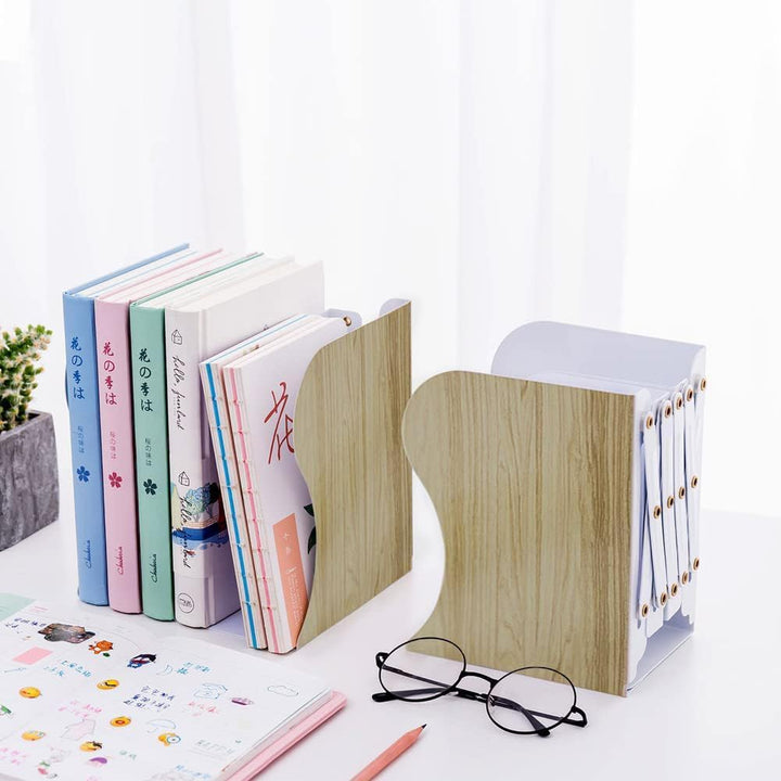 DIFIT Buchstütze, Buchstützen, Buchstütze Metall, 2 Stück Bücherhalter, Verstellbare Buchstütze, Büc