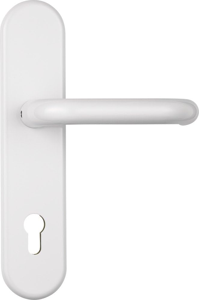 Abus HLZS814 W beidseitig Drücker EK Schutzbeschlag mit Zylinderschutz, rund, weiss, 12238 Weiss Bei
