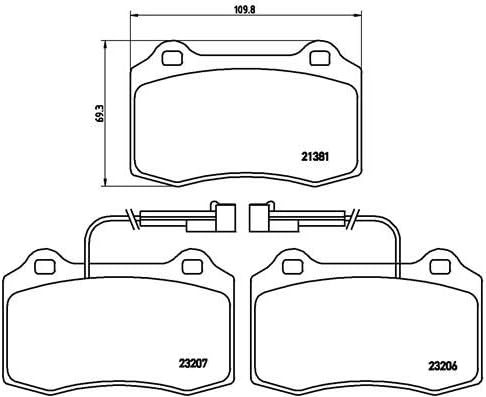 Brembo P 23 082 Bremsbelagsatz, Scheibenbremse - (4-teilig)