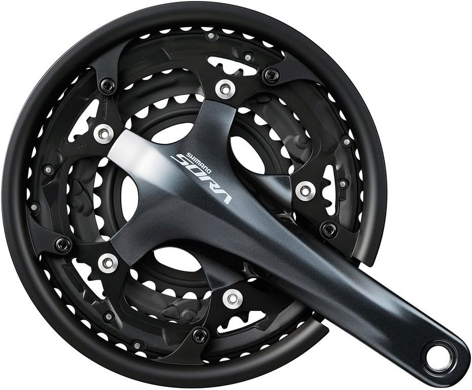 SHIMANO Sora FC-R3030 Kurbelgarnitur 3x9x 50-39-30 Zähne mit Kettenschutzring schwarz 2020 Kettensät
