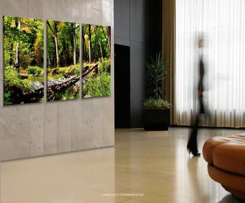 islandburner Bild Bilder auf Leinwand Brokenbridge Feng Shui Wald XXL Poster Leinwandbild Wandbild D