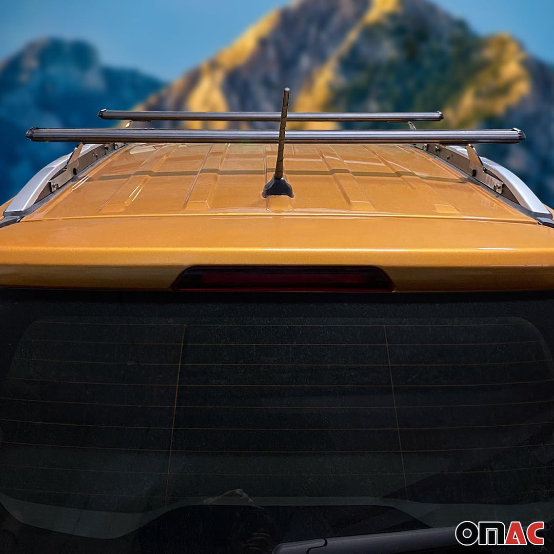 Dachträger Gepäckträger Relingträger kompatibel mit Ford Ecosport 2015-2023 Schwarz Alu 2X