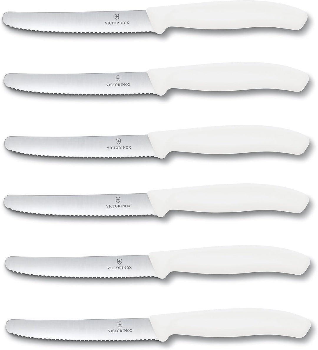 Victorinox 6 Stück Tafelmesser - Tomatenmesser Swiss Classic mit Wellenschliff rostfrei - Swiss Made