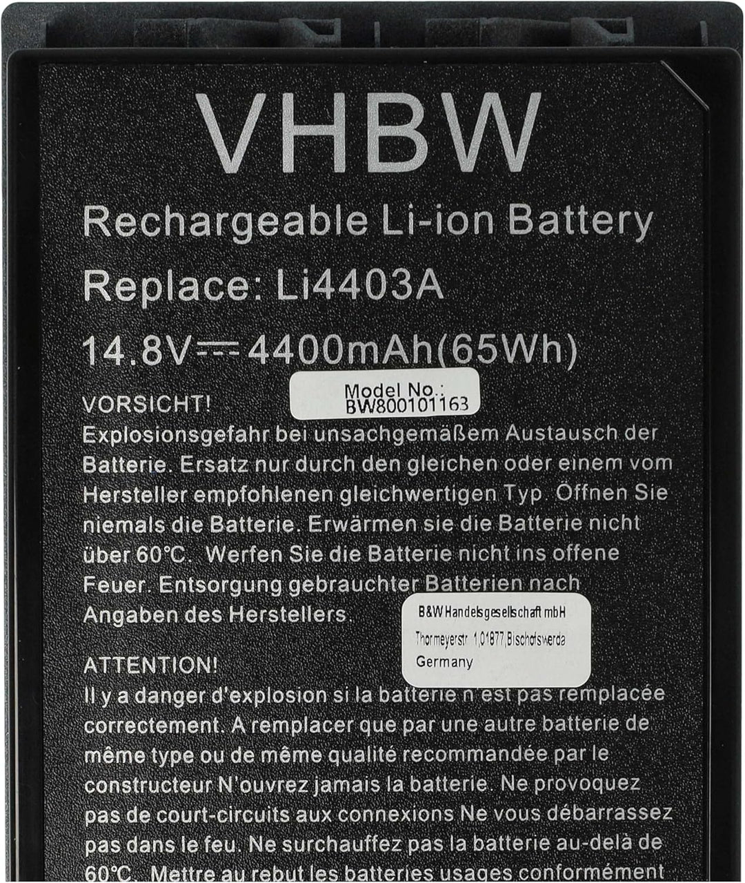vhbw Akku kompatibel mit Medion MD95257, MD95292, MD95500, MD95511, MD95691, MD95703 Notebook (4400m