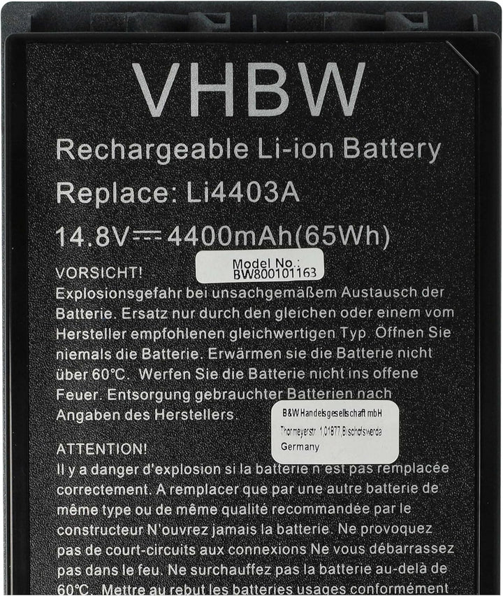 vhbw Akku kompatibel mit Medion MD95257, MD95292, MD95500, MD95511, MD95691, MD95703 Notebook (4400m