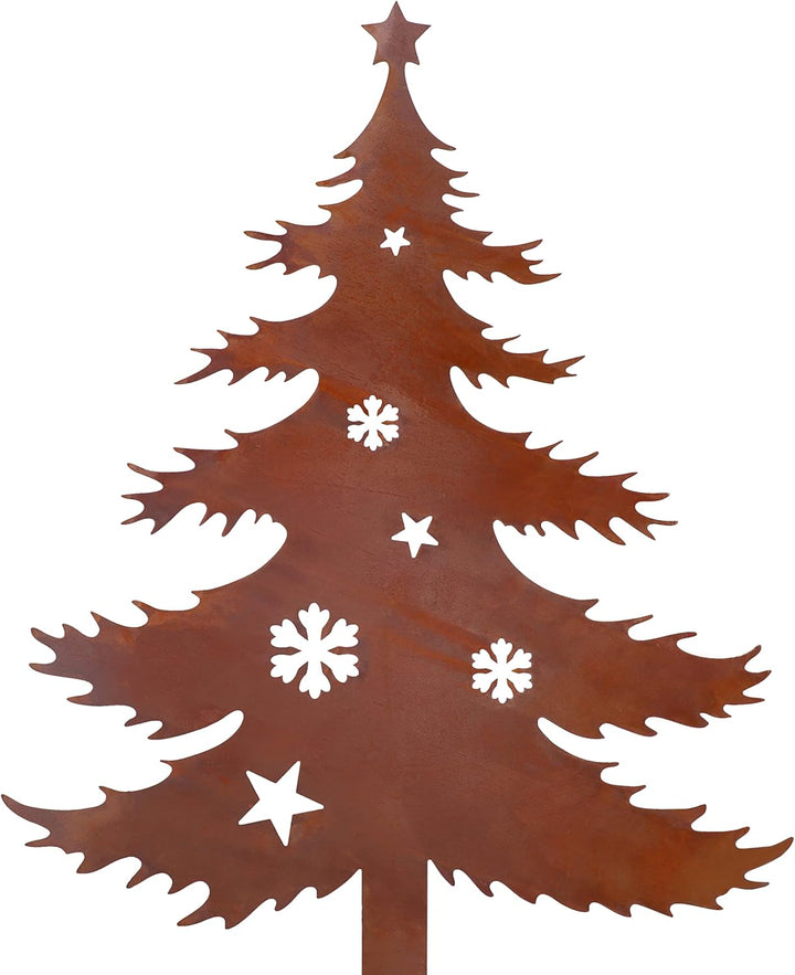 KOTARBAU® Gartendekoration Rostfiguren 85cm Tannenbaum Weihnachtsdeko Garten Ecorost Gartenstecker W