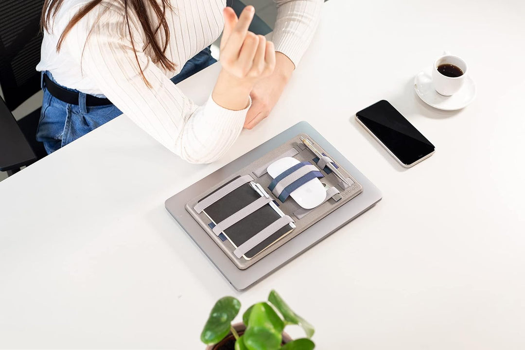 Beblau | SHIFT PRO | selbstklebender tragbarer Tech-Organizer für Laptops u. Rucksack | Büro u. Zuha