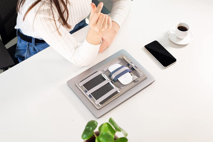 Beblau | SHIFT PRO | selbstklebender tragbarer Tech-Organizer für Laptops u. Rucksack | Büro u. Zuha