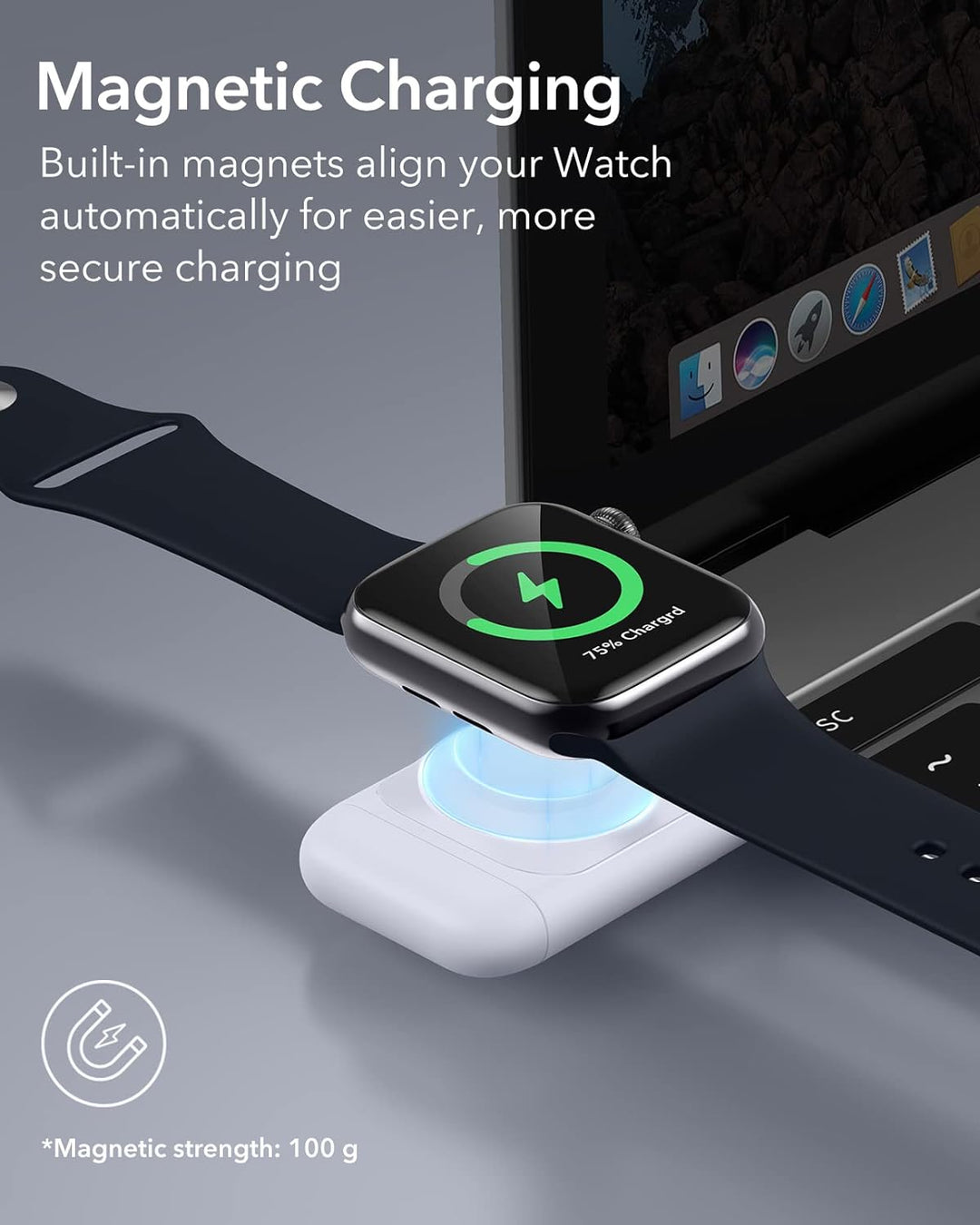 ESR Tragbares Ladegerät, Zertifiziert, klein & tragbar, Abdeckung, schnelle magnetische USB-C-Auflad