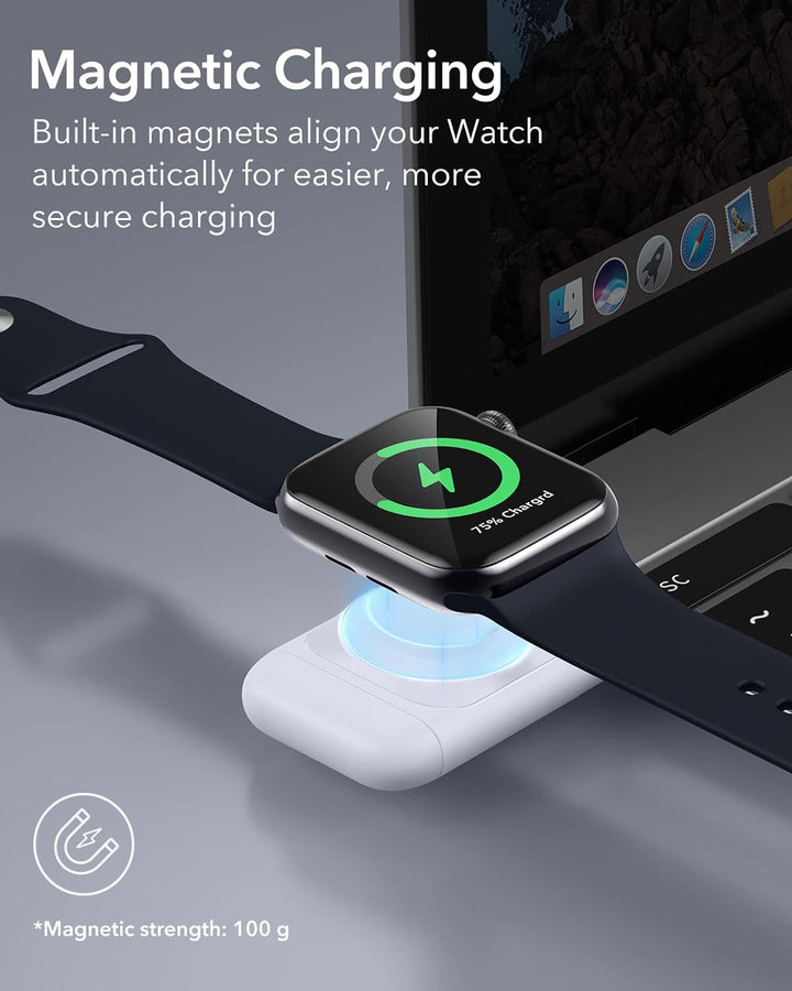 ESR Tragbares Ladegerät, Zertifiziert, klein & tragbar, Abdeckung, schnelle magnetische USB-C-Auflad