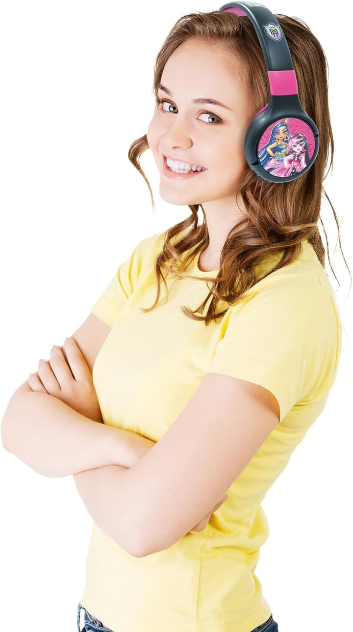 Lexibook, Monster High, 2-in-1 Bluetooth & kabelgebundene Kopfhörer mit Mikrofon und Steuertasten, f