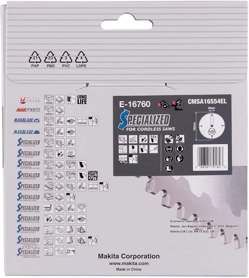 Makita E-16760 EFFICUT Sägeblatt 165x20x54