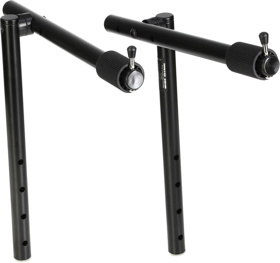 K&M 18941 Aufsatz Schwarz aus Stahl - Erweiterung mit vorderen Anschlägen für X-Ständer - flexibel v