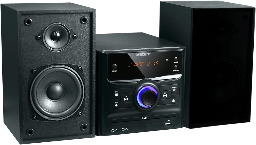WISCENT HiFi-System Stereo-Systeme mit Bluetooth (CD-Player, DVD-Player, UKW-Radio, USB, AUX-Eingang