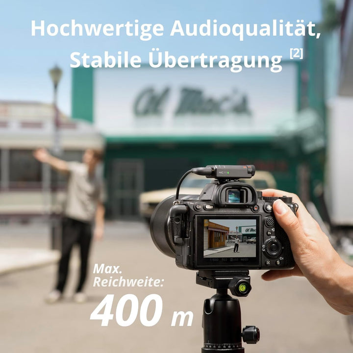 DJI Mic Mini (2 Sender + 1 Empfänger + Ladeschale), Ultraleicht, Detailreicher Audio, 48 Std. Nutzun