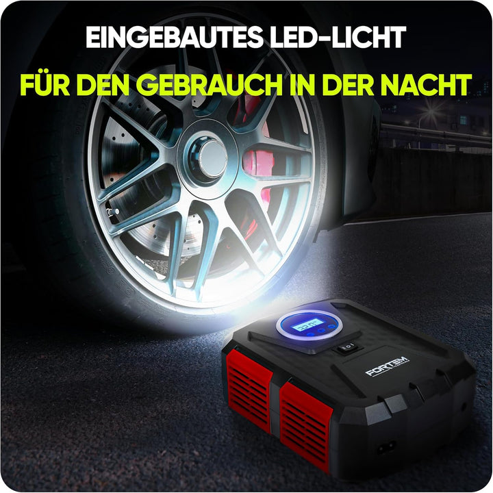 Fortem Tragbarer Kompressor Autoreifen, Kompressor Fahrrad, 12V Autoreifen Pumpe und Fahrradpumpe El