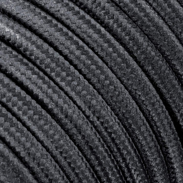 ledscom.de Stoffkabel, 3m, schwarz, 2 x 0,75 mm², H03VV-F Textilummantelung, 10 Stk.