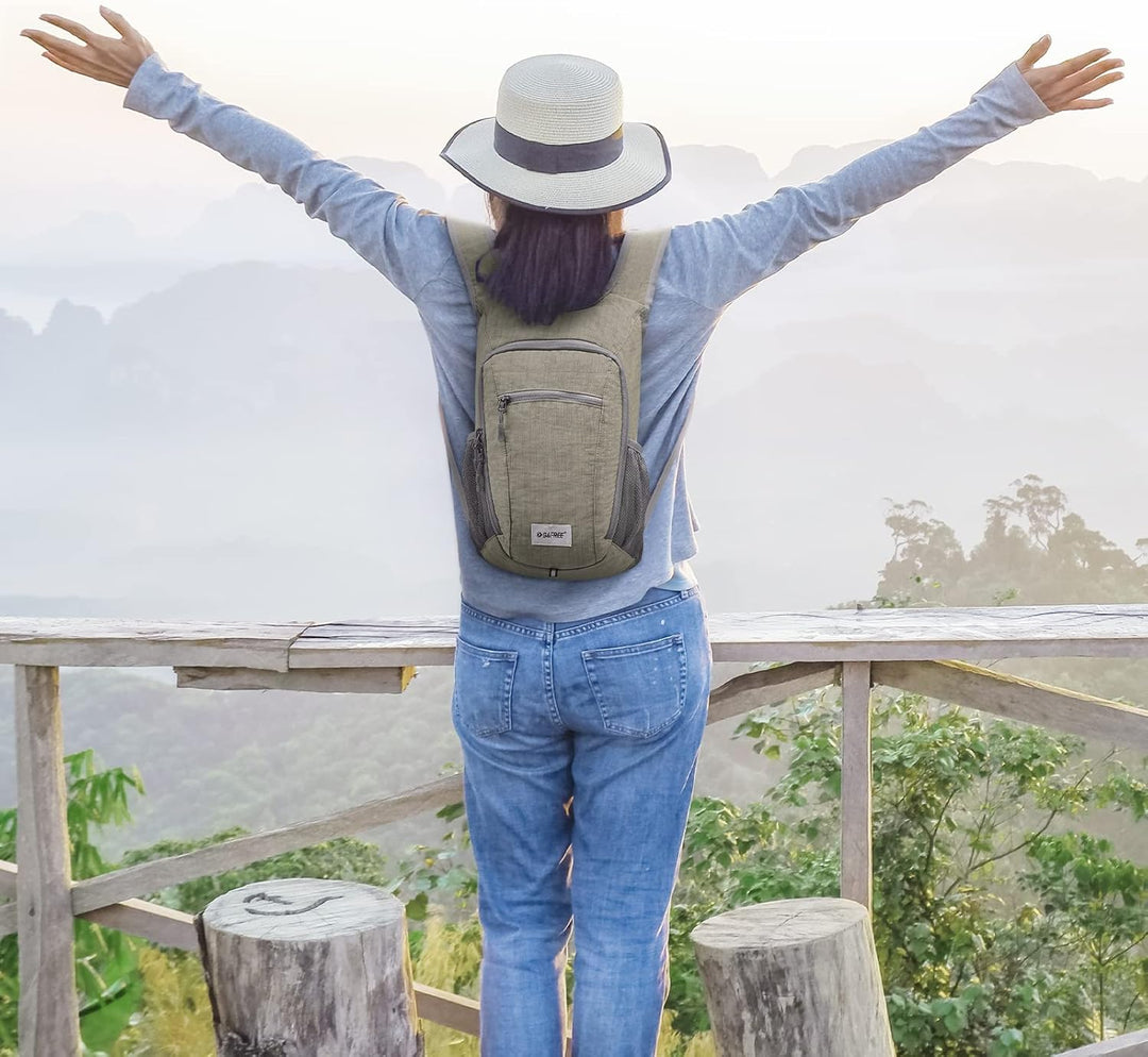 G4Free Kleiner Rucksack 10/15/20L Faltbarer Leichter Wanderrucksack Damen Herren, Beige 10Liters