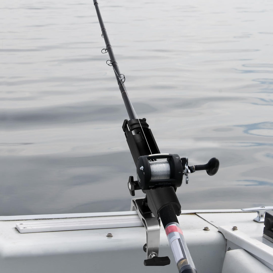 QWORK® 2 Stück Angelrutenhalter für Boote, Fischerboot, Kajak - 360 Grad Einstellbare Rutenhalter -