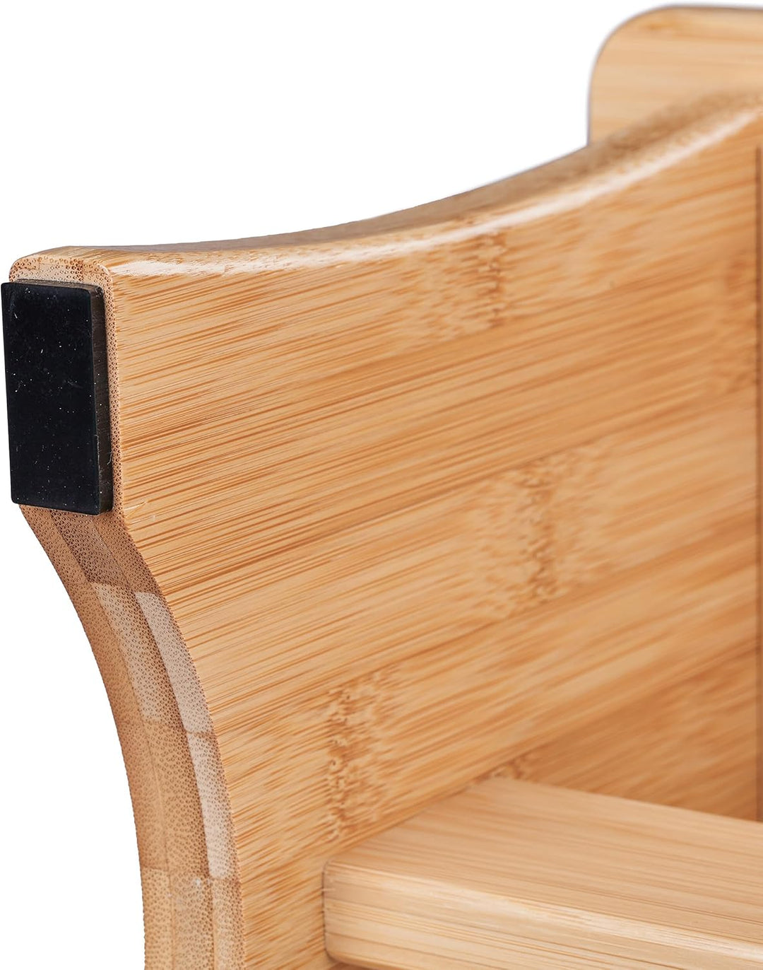 Relaxdays Hocker Bambus, Fussbänkchen, mit Griffaussparung, HBT: 20,5 x 40 x 22 cm, Kleiner Fusshock