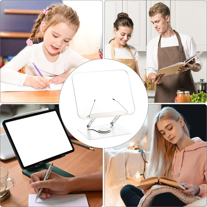 QWORK® Buchhalter Leseständer 360° Drehbarer und Faltbarer, Winkel und Höhe Verstellbar, Tragkraft c