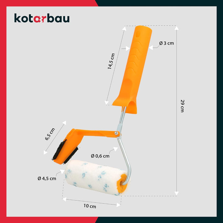 KOTARBAU® Farbtrennroller 100 mm Beschneideroller Kantenstreicher Farbrolle zum Schneiden von Farben
